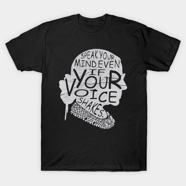 Speak your mind even if your voice shakes RBG - Retro T-Shirt by onyxicca liar